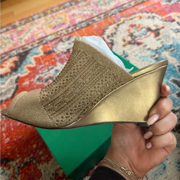 LAUREN LORRAINE MARTHA GOLD RHINESTONE WEDGE - Picture 7 of 11